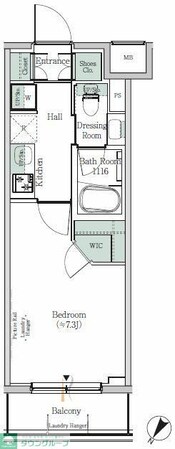 ONE ROOF RESIDENCE KIBA WESTの物件間取画像